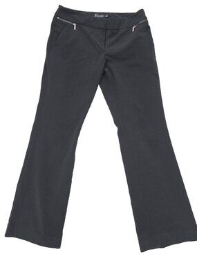 7th Ave New York & Co Dress Pants Womens 4P Petite Black Stretch Low Rise Slacks
